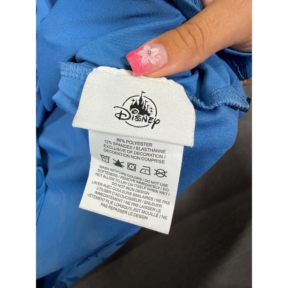 Nike Disney Dri-FIT Polo Shirt Mens Large Blue Mickey Mouse Abstract Golf Top